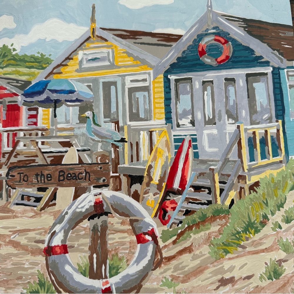 Vintage paint by number beach scene 12x20” - Picture 2 of 3